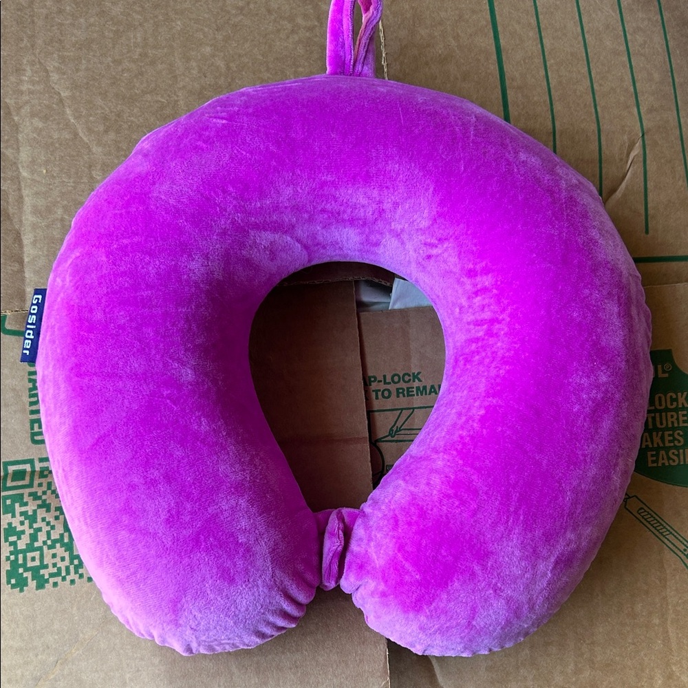 Memory Foam Travel Neck Pillow - Hot Pink
